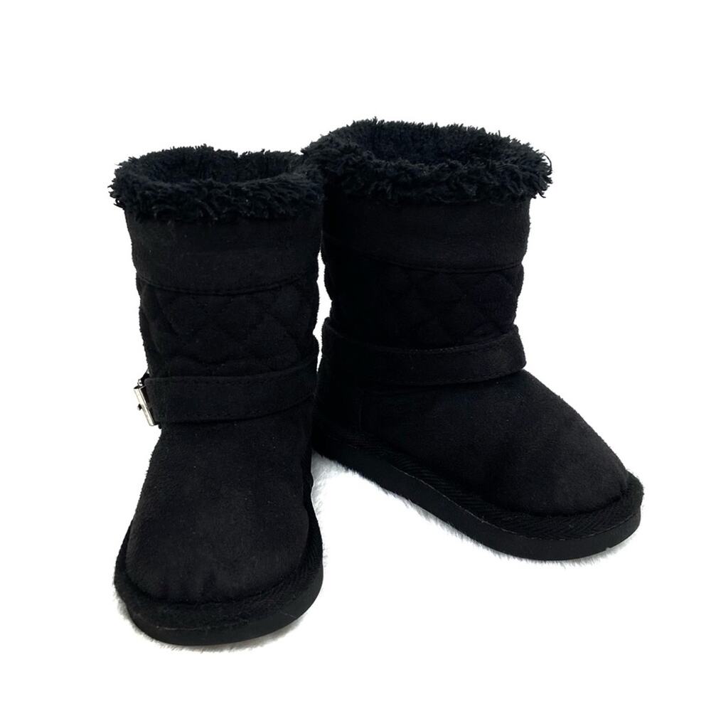 Okie Dokie Suede Faux Fur Lined‎ Winter Boots Size 6 (baby) Black